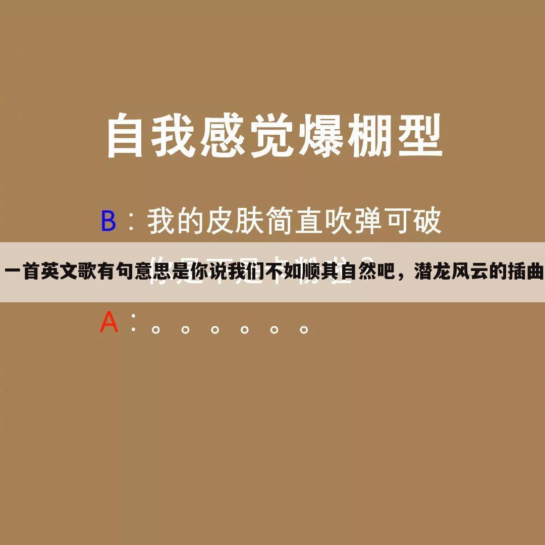 一首英文歌有句意思是你说我们不如顺其自然吧，潜龙风云的插曲