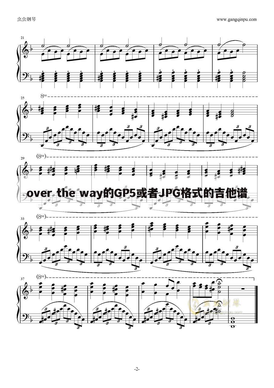 over the way的GP5或者JPG格式的吉他谱