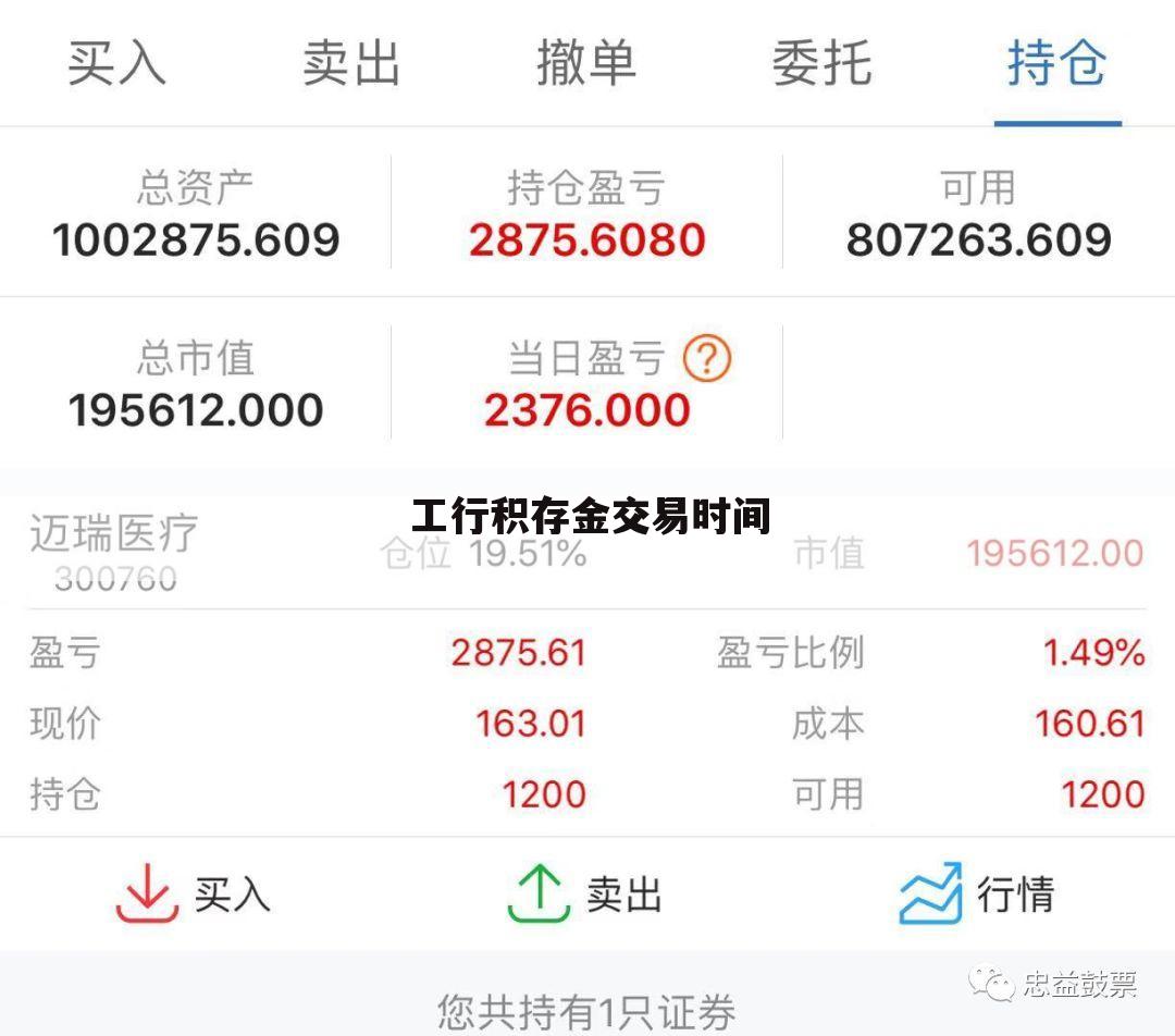 工行积存金交易时间