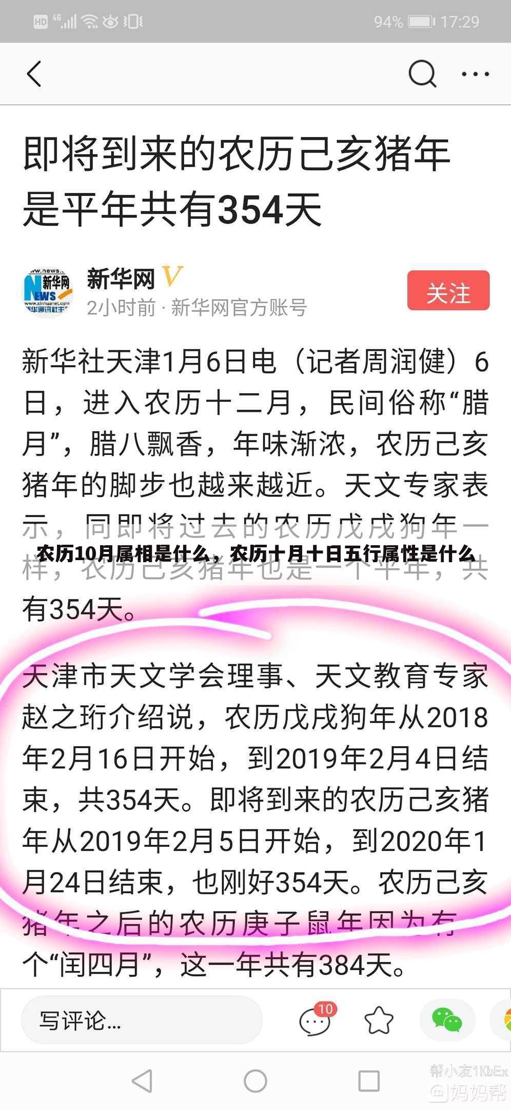 农历10月属相是什么，农历十月十日五行属性是什么