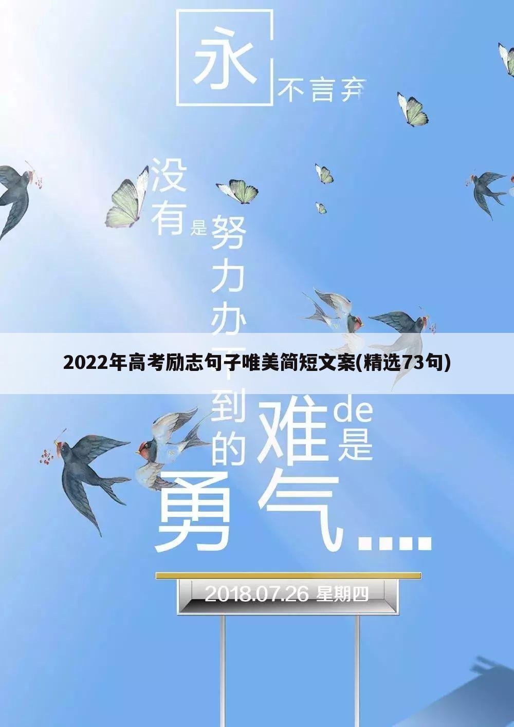 2022年高考励志句子唯美简短文案(精选73句)