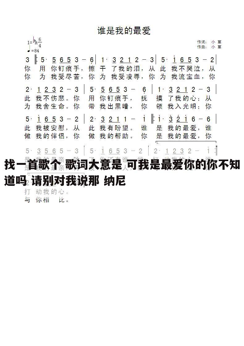 找一首歌个 歌词大意是 可我是最爱你的你不知道吗 请别对我说那 纳尼