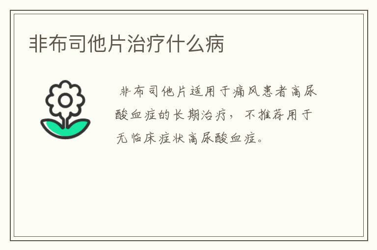 非布司他片治疗什么病