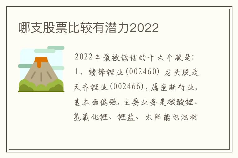 哪支股票比较有潜力2022