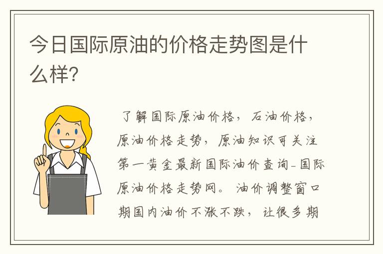 今日国际原油的价格走势图是什么样？