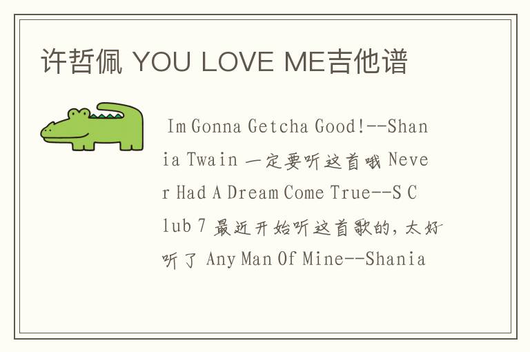 许哲佩 YOU LOVE ME吉他谱