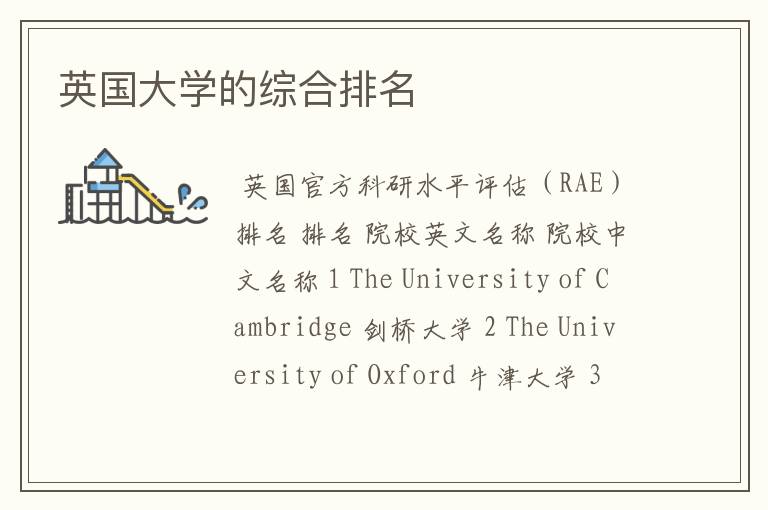 英国大学的综合排名