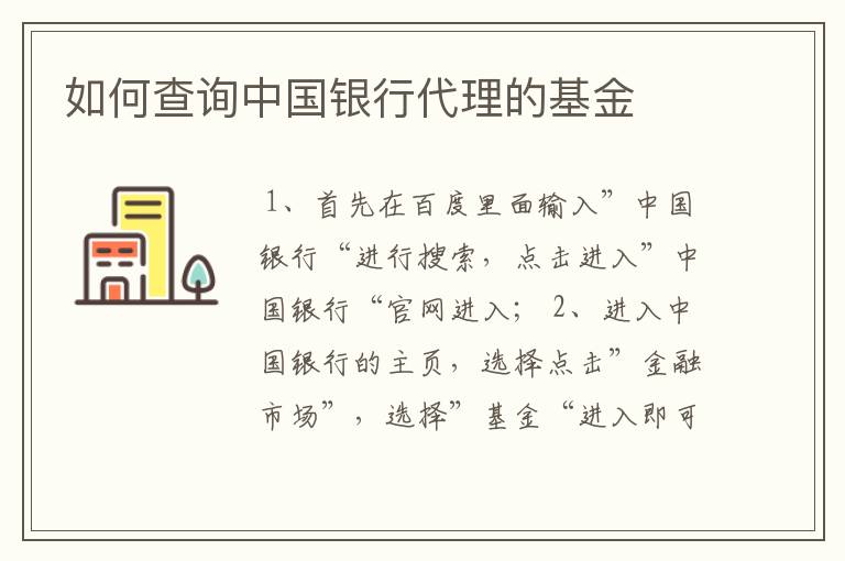 如何查询中国银行代理的基金