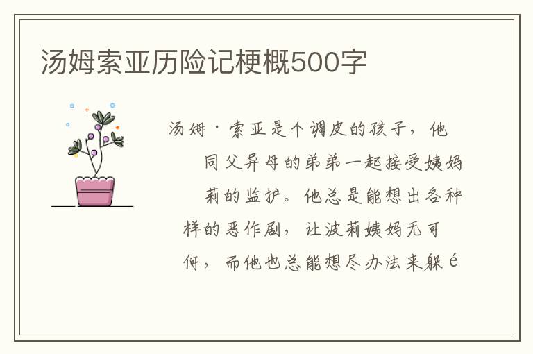 汤姆索亚历险记梗概500字