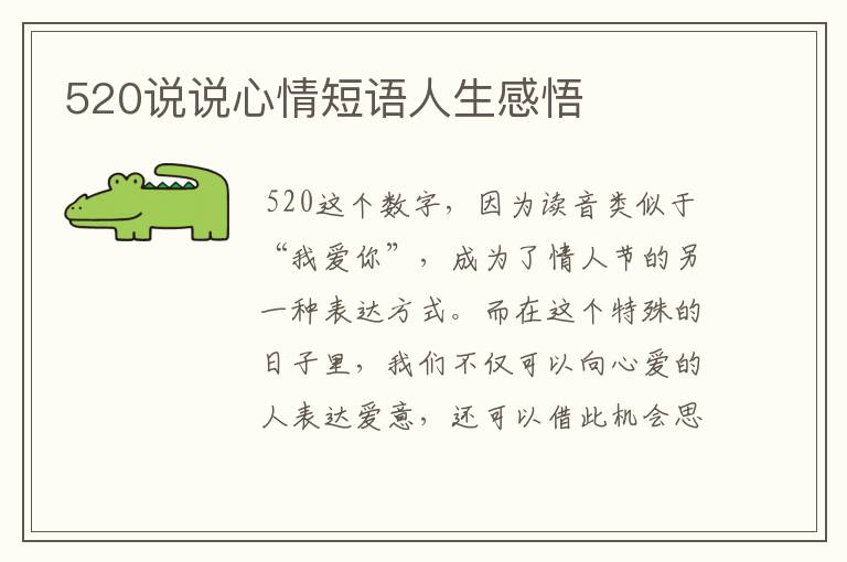 520说说心情短语人生感悟