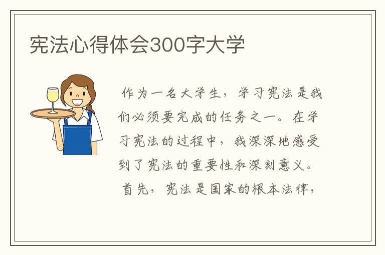 宪法心得体会300字大学